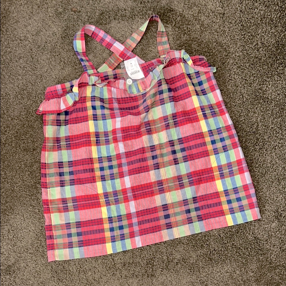 J. Crew 10 Plaid Shirt sleeveless criss cross top nwt